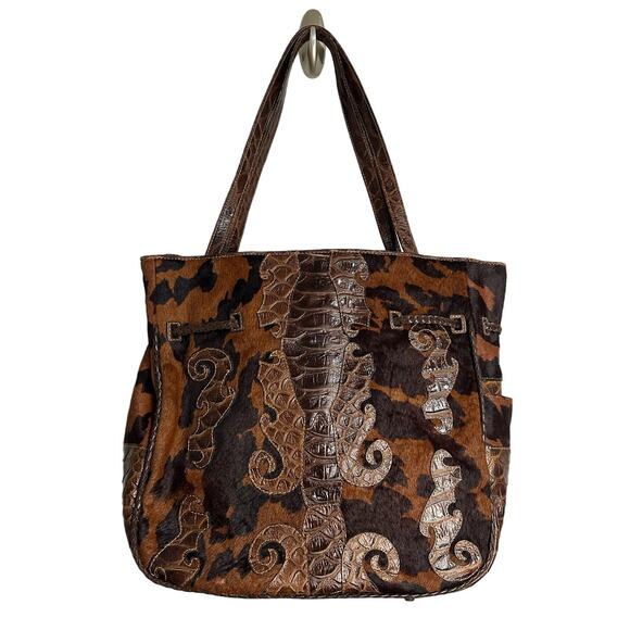 Marc & Marc by Sharif Brown Genuine Leather Cowhide Shoulder Bag - Picture 2 of 9